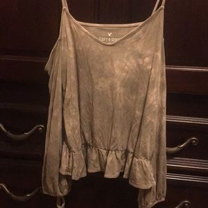 Light Green Wash Fade Crop Top